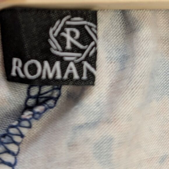 Romanstii Women's 2XL Tunic Bohemian Floral Geometric Print Long Sleeve V-Neck - Picture 3 of 12